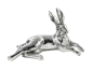 Preview: Hase liegend 21 cm silber