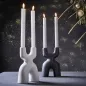 Preview: Kerzenleuchter nordic X-Form schwarz und weiß