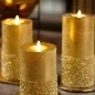 Preview: LED Echtwachskerze gold von Florissima