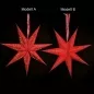 Preview: Leuchtstern rot beflockt samtig 60 cm