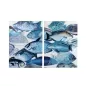 Preview: 2 teilig Leinwandbild blaue Fische
