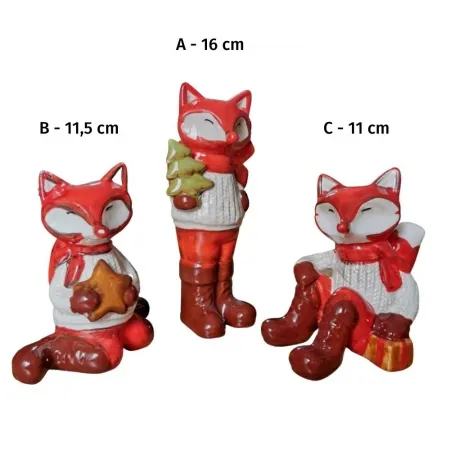 figur weihnachtlicher Fuchs rot, weiß, braun