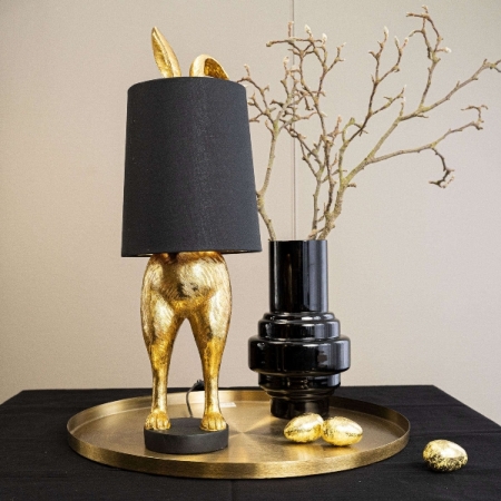 Hasenlampe Hiding Bunny Gold Schwarz 74 cm von Werner Voß