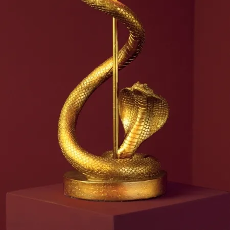 Tischleuchte Cobra schwarz-gold von Werner Voß