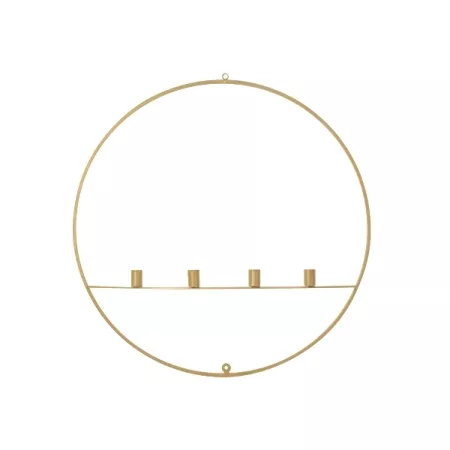 Kerzenhalter Circle rund gold Metall für 4 Kerzen Wandbefestigung