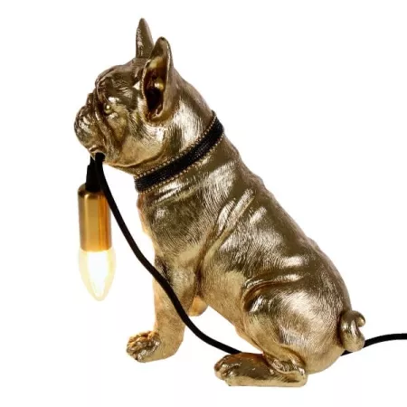 goldene Lampe französische Bulldogge