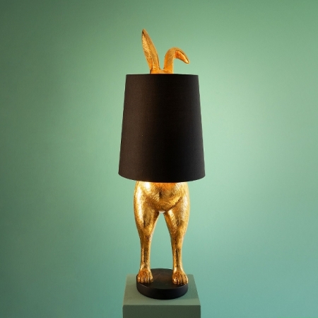 Hasenlampe Hiding Bunny 74 cm schwarz Gold von Werner Voß