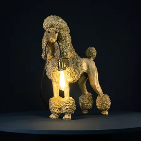 Lampe Pudel gold von Werner Voß