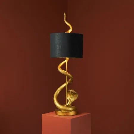 Lampe Kobra schwarz-gold 80cm