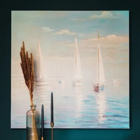 Wandbild mit Segelschiffen auf See von Werner Voß