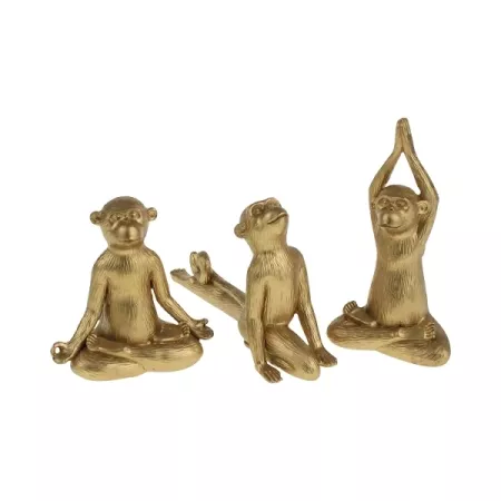 Yoga Affe Set 3 Stück gold von Werner VoßWerner Voß