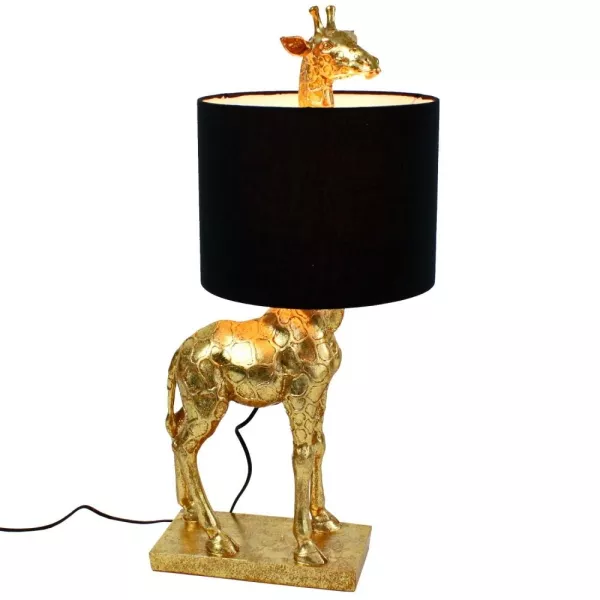 Tischlampe Giraffe gold schwarz