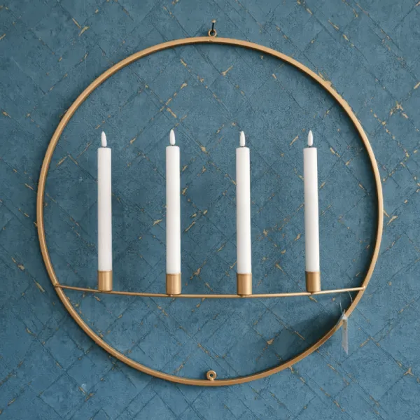 Kerzenhalter rund zum Hängen für 4 Kerzem gold von Werner Voß