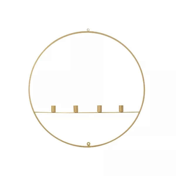 Kerzenhalter Circle rund gold Metall für 4 Kerzen Wandbefestigung