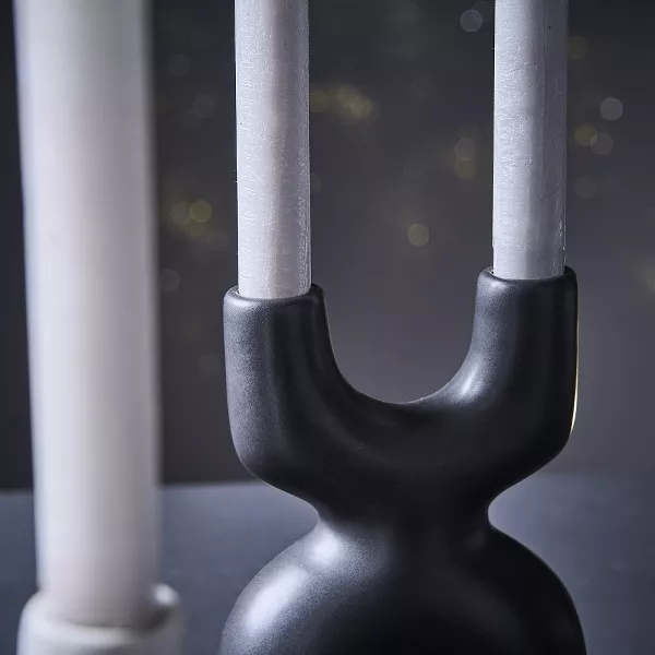 Kerzenhalter nordic X-Form schwarz