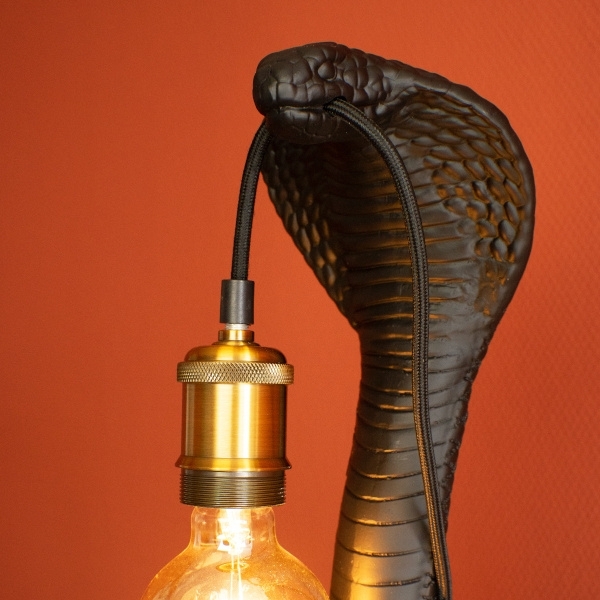 Lampe 48 cm Kobra schwarz von Werner Voß