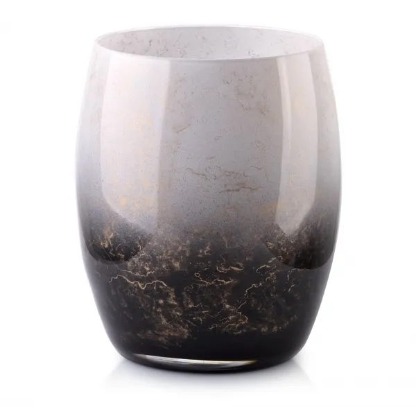 Vase Cristie schwarz-weiß-marmoriert von Mondex