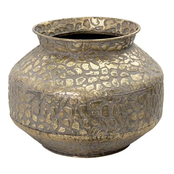 Vase gold mit Leomuster