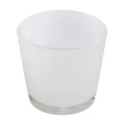 Übertopf "Conner" aus weißem Glas
