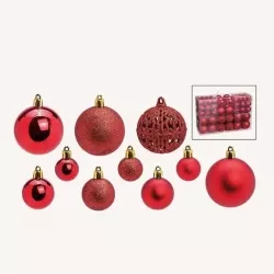 Weihnachtskugel-Set aus Kunststoff Rot 100er Set
