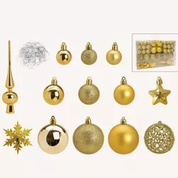Weihnachtskugel-Set aus Kunststoff Gold 111er Set