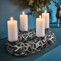 Kerzenständer Geweih 50 cm Aluminium