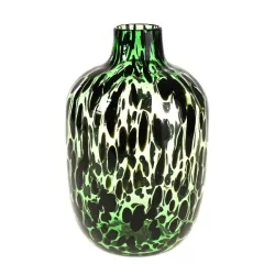 Vase Glas grün/schwarz