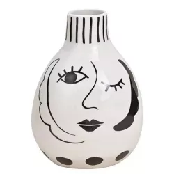 Vase schwarz weiß mit Frauen-Gesicht
