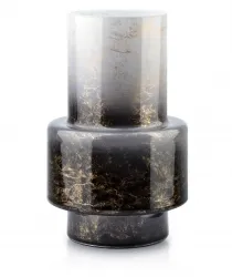 Vase schwarz weiß marmoriert 34 cm